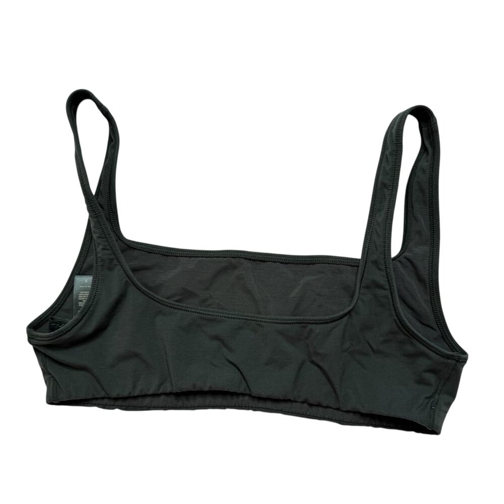 SKIMS Cotton Jersey Scoop Bralette in Evergreen Size Small Womens Lounge - Picture 2 of 4